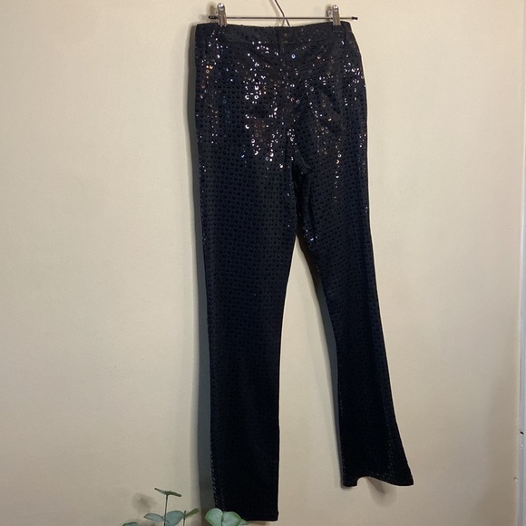Vintage Y2k Black Z. Cavaricci sparkly Pants 5 Flare Boot Cut 2000's Glitter - Picture 6 of 6